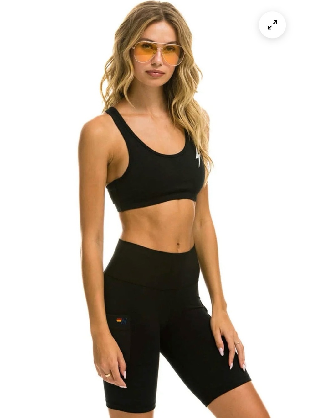 Aviator Nation Black Racerback Bike Shorts
